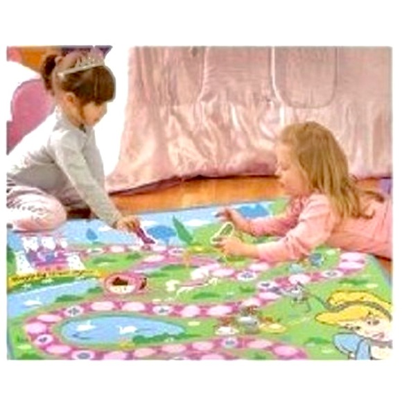 NEW Disney Princess Game Rug 40” x 40” Pink & Green w Spinner & Player Pieces - Picture 13 of 15